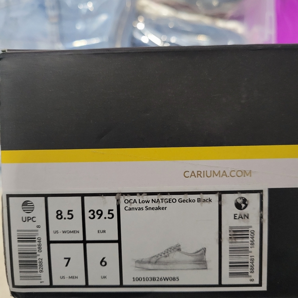Cariuma Low NATGEO Gecko Black Canvas Sneaker NIB Limited Edition - Picture 8 of 9